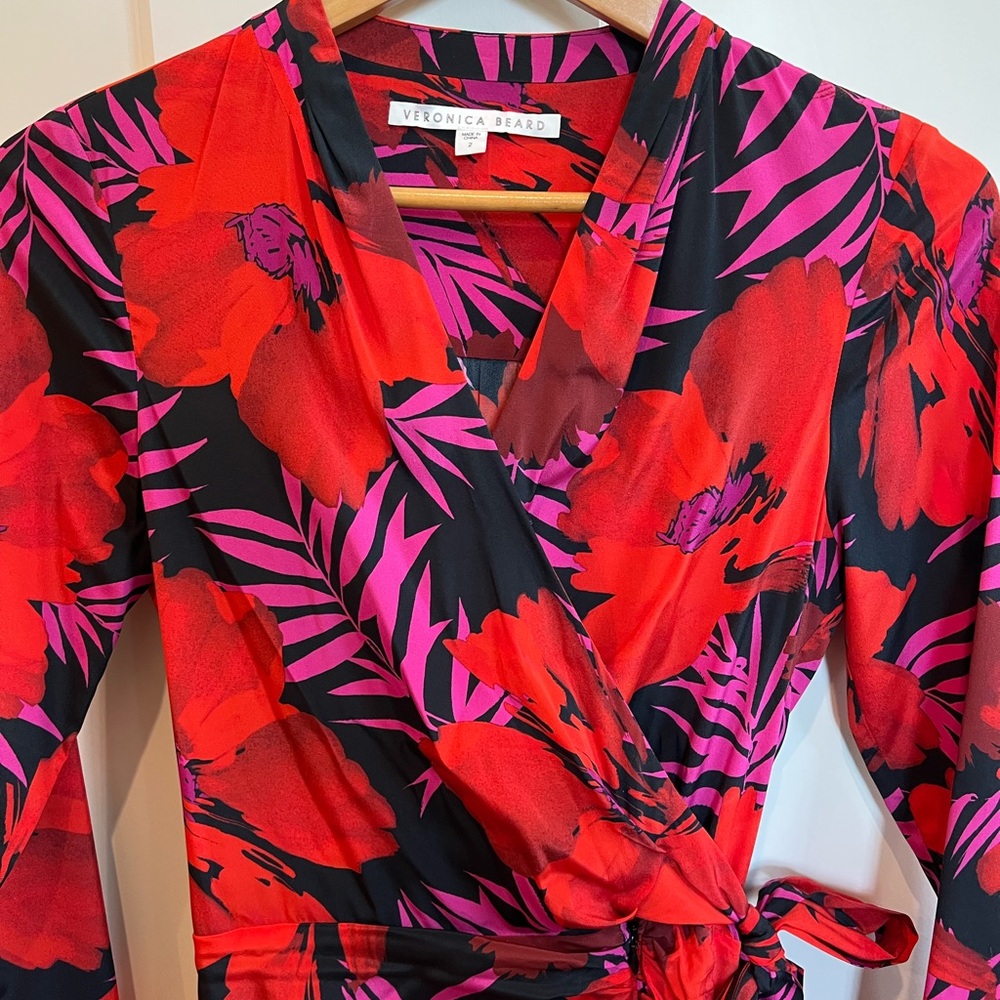 Veronica Beard Lorina Dress in Multi-Colored Poppy - Picture 3 of 11